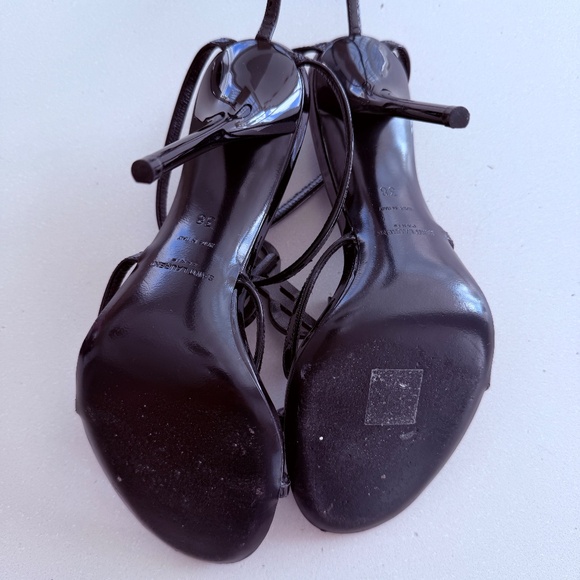 Saint Laurent 100mm Opyum YSL Patent Leather Sandals with Black Hardware 38 - Picture 8 of 9